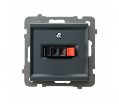 Gniazdo głośnikowe pojedyncze Szary grafit Ospel Sonata