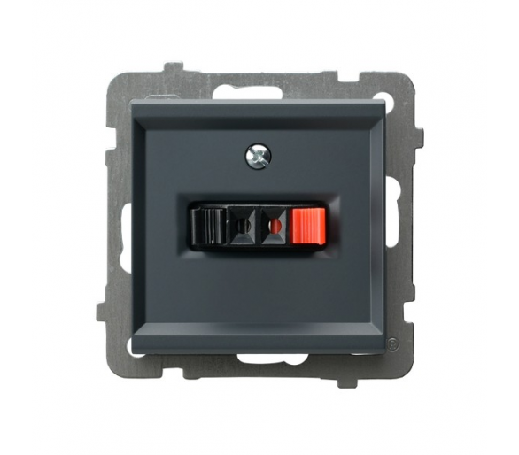 Gniazdo głośnikowe pojedyncze Szary grafit Ospel Sonata