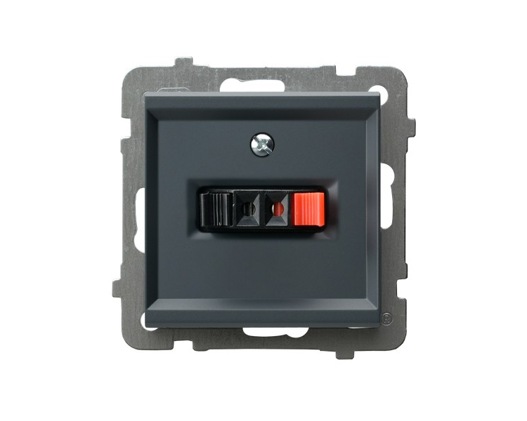 Gniazdo głośnikowe pojedyncze Szary grafit Ospel Sonata