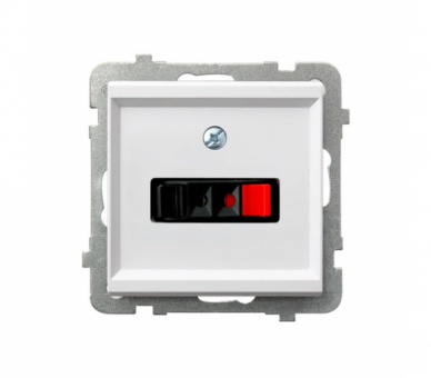 Gniazdo głośnikowe pojedyncze Biały mat Ospel Sonata