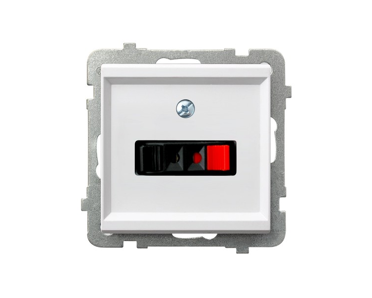 Gniazdo głośnikowe pojedyncze Biały mat Ospel Sonata