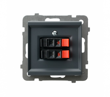 Gniazdo głośnikowe podwójne Szary grafit Ospel Sonata