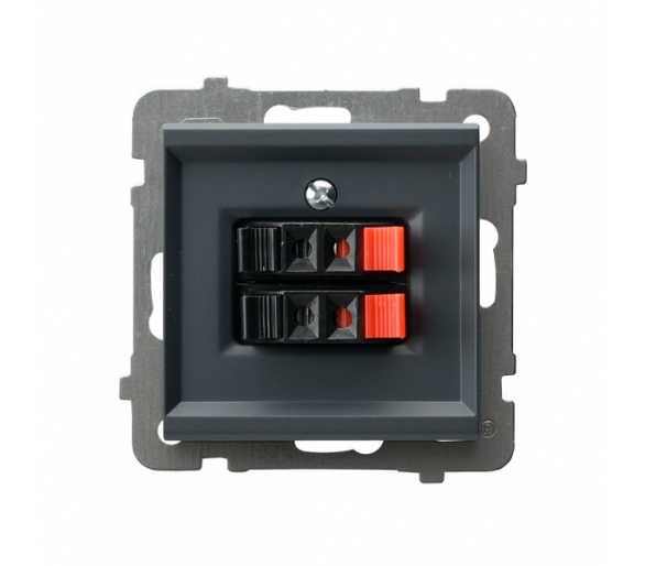 Gniazdo głośnikowe podwójne Szary grafit Ospel Sonata