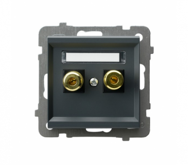 Gniazdo głośnikowe pojedyncze Szary grafit Ospel Sonata