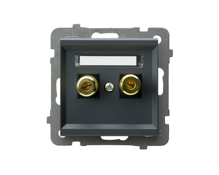 Gniazdo głośnikowe pojedyncze Szary grafit Ospel Sonata