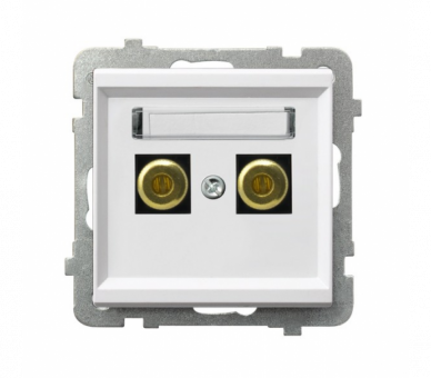 Gniazdo głośnikowe pojedyncze Biały mat Ospel Sonata