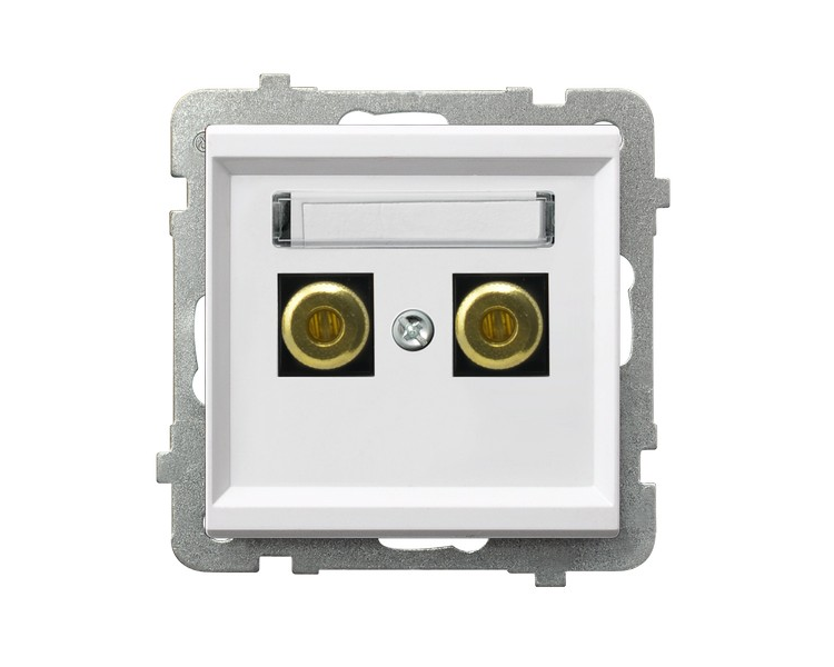 Gniazdo głośnikowe pojedyncze Biały mat Ospel Sonata