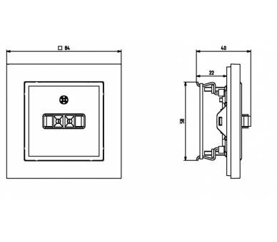 Gniazdo głośnikowe pojedyncze Biały mat Ospel Sonata