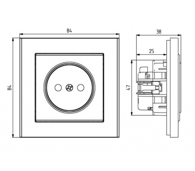 Gniazdo pojedyncze Biały mat Ospel Sonata