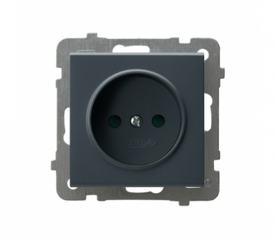 Gniazdo pojedyncze z przesłonami torów prądowych Szary grafit Ospel Sonata