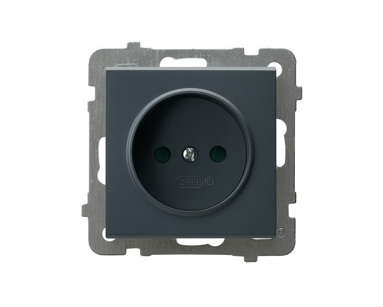 Gniazdo pojedyncze z przesłonami torów prądowych Szary grafit Ospel Sonata