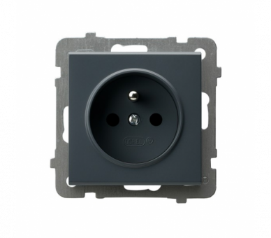 Gniazdo pojedyncze z uziemieniem Szary grafit Ospel Sonata