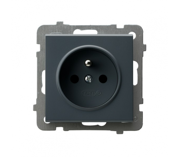 Gniazdo pojedyncze z uziemieniem Szary grafit Ospel Sonata