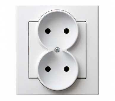 Gniazdo podwójne kompletne z ramką Biały mat Ospel Sonata