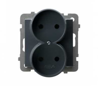 Gniazdo podwójne moduł bez ramki Szary grafit Ospel Sonata