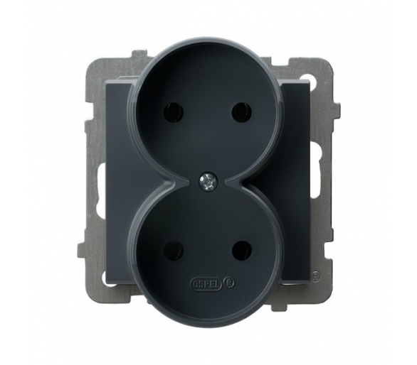 Gniazdo podwójne moduł bez ramki Szary grafit Ospel Sonata