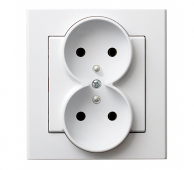 Gniazdo podwójne z uziemieniem kompletne z ramką Biały mat Ospel Sonata