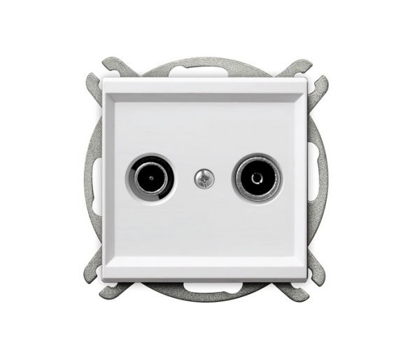 Gniazdo RTV przelotowe 10-dB Biały mat Ospel Sonata