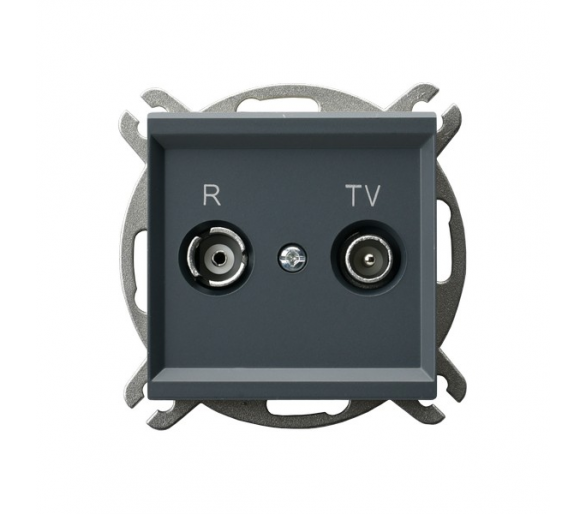 Gniazdo RTV przelotowe 14-dB Szary grafit Ospel Sonata