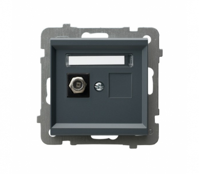 Gniazdo antenowe typu F pojedyncze Szary grafit Ospel Sonata