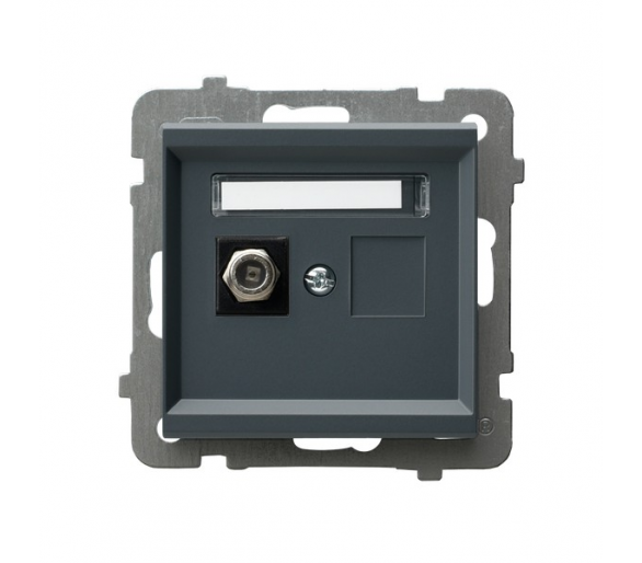 Gniazdo antenowe typu F pojedyncze Szary grafit Ospel Sonata