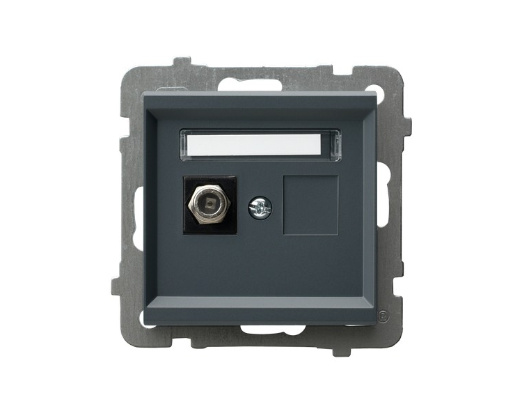 Gniazdo antenowe typu F pojedyncze Szary grafit Ospel Sonata