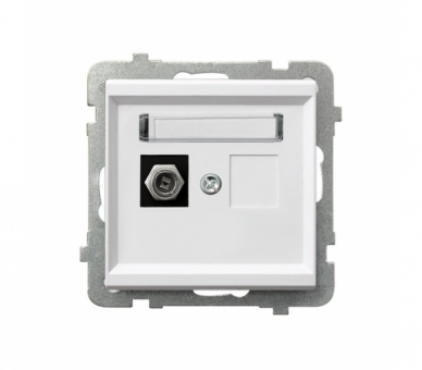 Gniazdo antenowe typu F pojedyncze Biały mat Ospel Sonata