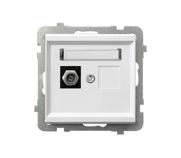 Gniazdo antenowe typu F pojedyncze Biały mat Ospel Sonata