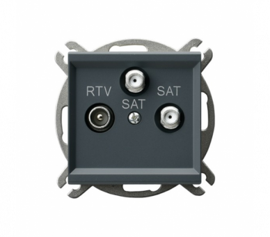 Gniazdo RTV-SAT z dwoma wyjściami SAT Szary grafit Ospel Sonata