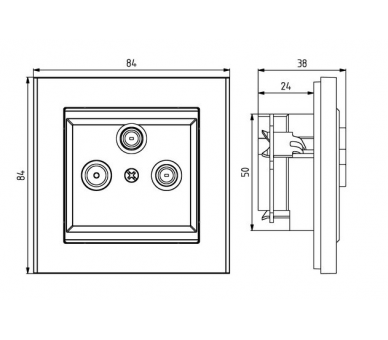 Gniazdo RTV-SAT z dwoma wyjściami SAT Biały mat Ospel Sonata
