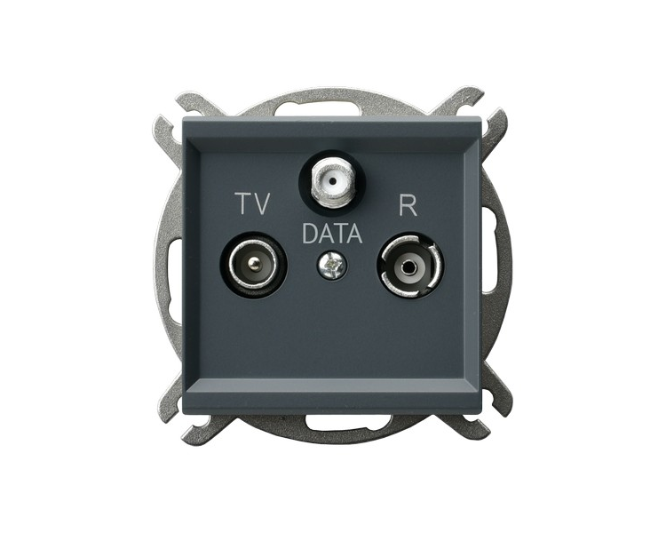 Gniazdo RTV-DATA Szary grafit Ospel Sonata