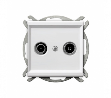 Gniazdo RTV końcowe Biały mat Ospel Sonata