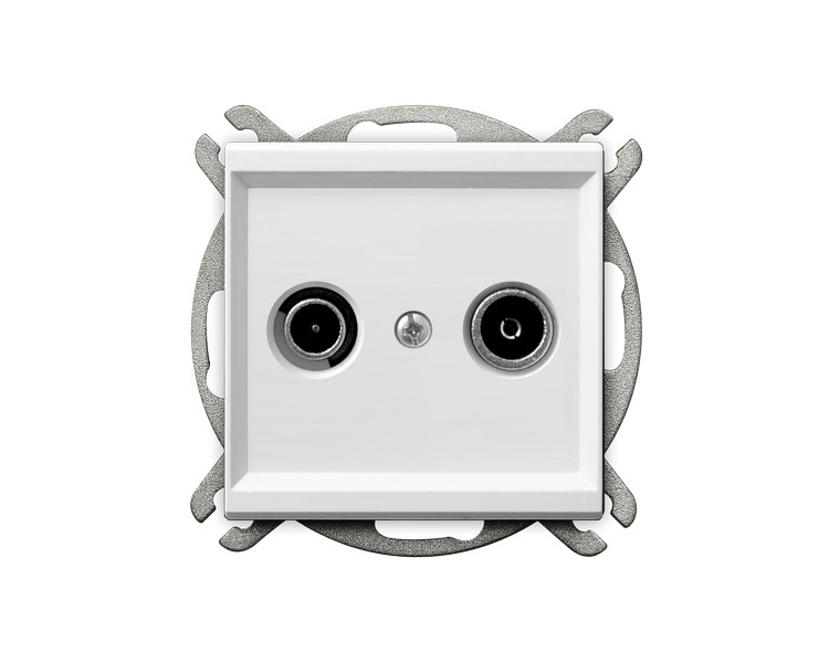 Gniazdo RTV końcowe Biały mat Ospel Sonata