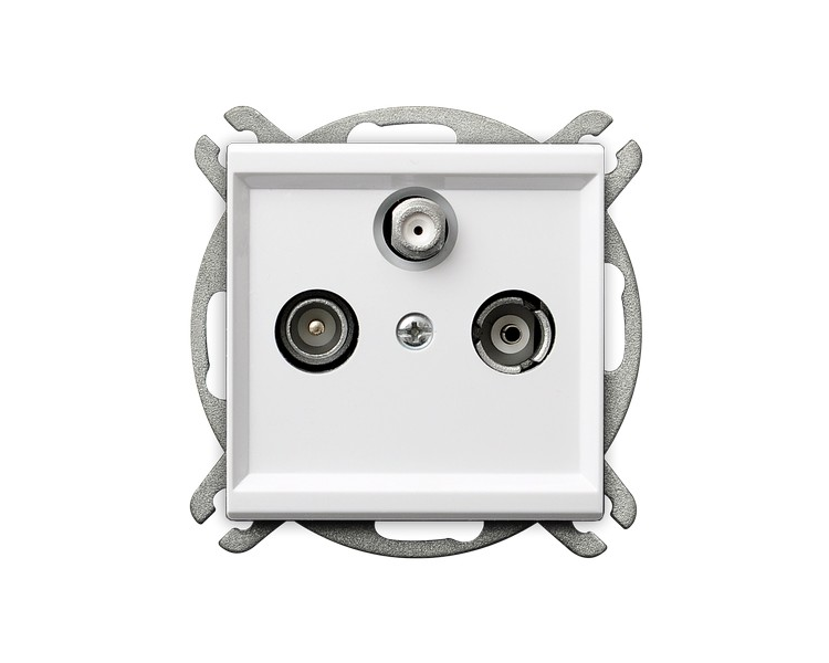 Gniazdo RTV-SAT końcowe Biały mat Ospel Sonata