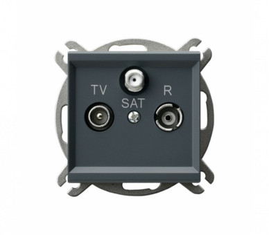 Gniazdo RTV-SAT przelotowe Szary grafit Ospel Sonata