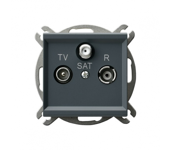 Gniazdo RTV-SAT przelotowe Szary grafit Ospel Sonata