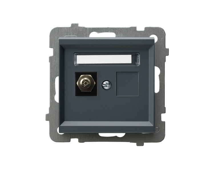 Gniazdo ekwipotencjalne pojedyncze Szary grafit Ospel Sonata