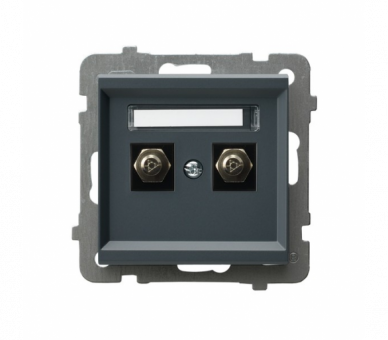 Gniazdo ekwipotencjalne podwójne Szary grafit Ospel Sonata