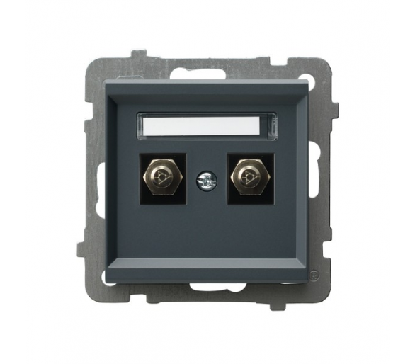 Gniazdo ekwipotencjalne podwójne Szary grafit Ospel Sonata