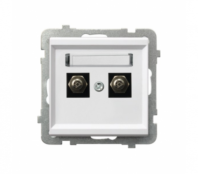 Gniazdo ekwipotencjalne podwójne Biały mat Ospel Sonata