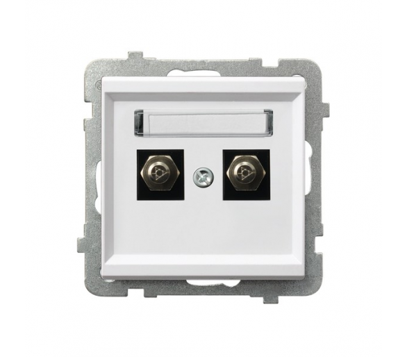 Gniazdo ekwipotencjalne podwójne Biały mat Ospel Sonata