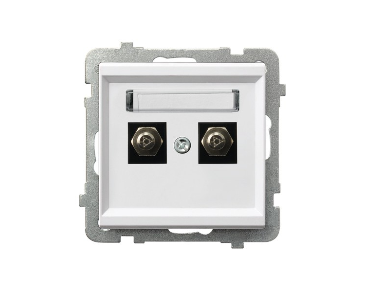 Gniazdo ekwipotencjalne podwójne Biały mat Ospel Sonata