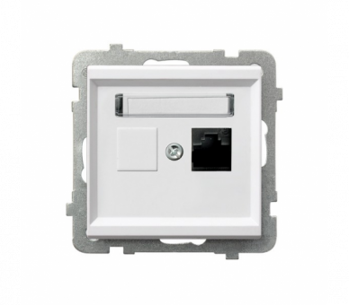 Gniazdo komputerowe pojedyncze, kat. 5e MMC Biały mat Ospel Sonata