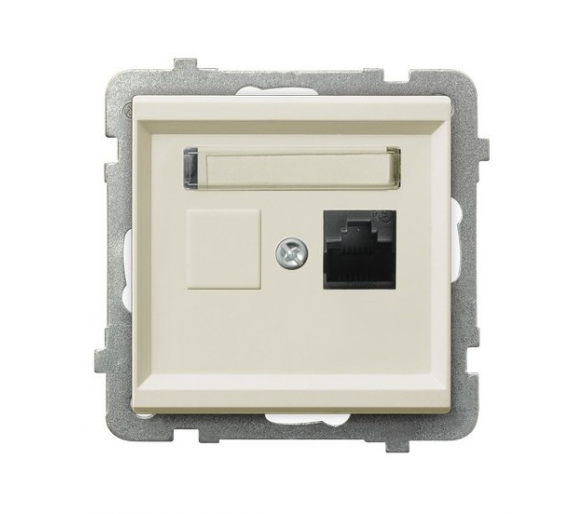 Gniazdo komputerowe pojedyncze, kat. 6 MMC Ecru Ospel Sonata