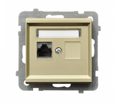 Gniazdo komputerowe pojedyncze, kat. 6 MMC Szampański złoty Ospel Sonata