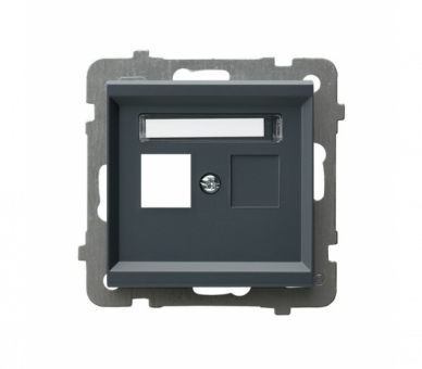 Obudowa gniazda pojedynczego typu Keystone prosta Szary grafit Ospel Sonata