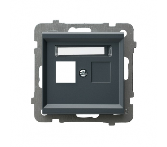 Obudowa gniazda pojedynczego typu Keystone prosta Szary grafit Ospel Sonata