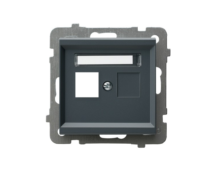 Obudowa gniazda pojedynczego typu Keystone prosta Szary grafit Ospel Sonata