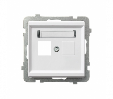 Obudowa gniazda pojedynczego typu Keystone prosta Biały mat Ospel Sonata