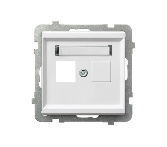 Obudowa gniazda pojedynczego typu Keystone prosta Biały mat Ospel Sonata